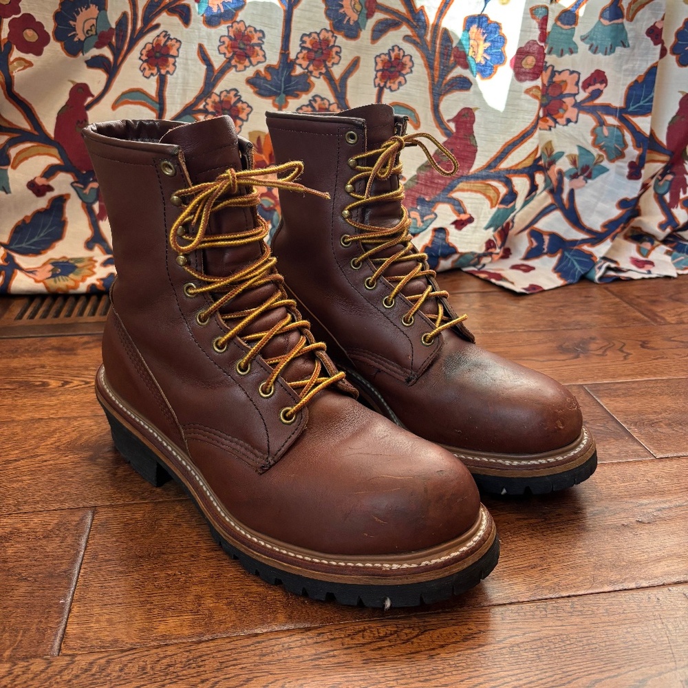 Men’s 10 D - Red Wing Leather Logger (#4418) Steel Toe Work Boots - #4418